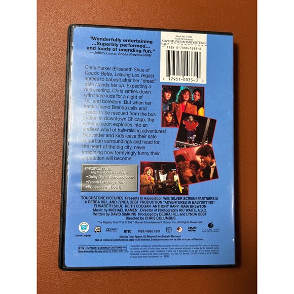 Adventures in Babysitting Classic 80s Comedy DVD Elizabeth Shue Fun Family Film - Picture 2 of 3